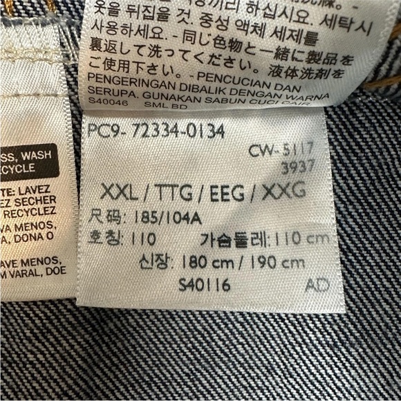 Levis Denim Jacket Dark Wash Trucker Classic Button Front Pockets - Picture 15 of 15